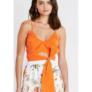 Tanya Taylor Cecil Crop Top Orange 10